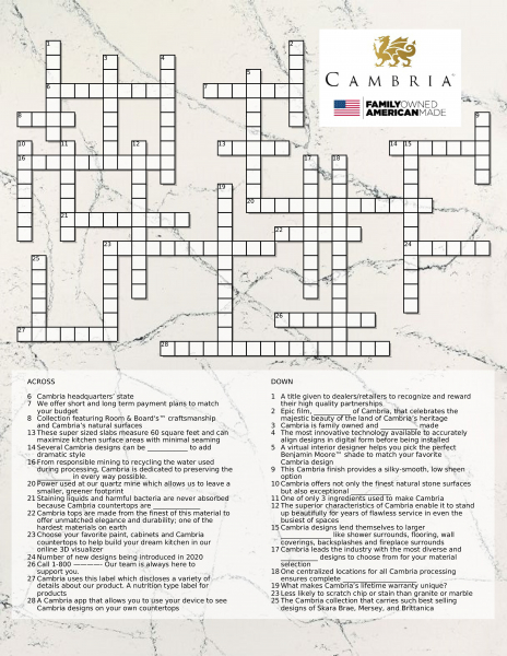 Cambria Crossword