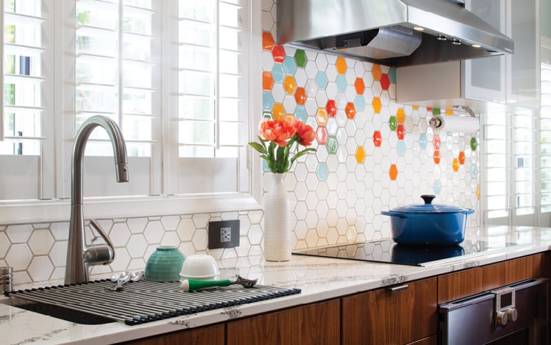 A Cool and Colorful Kitchen Featuring Custom Cabinetry - Hawaii Home ...