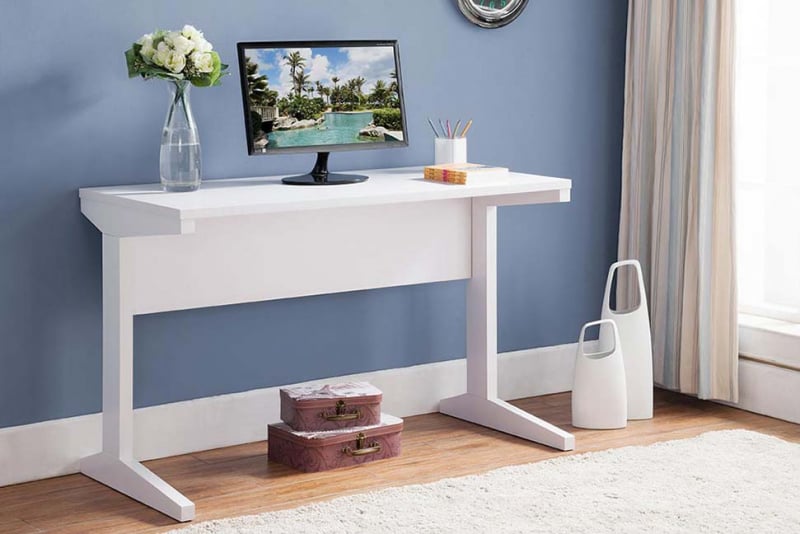 47.25-inch Wide Writing & Computer Desk in White