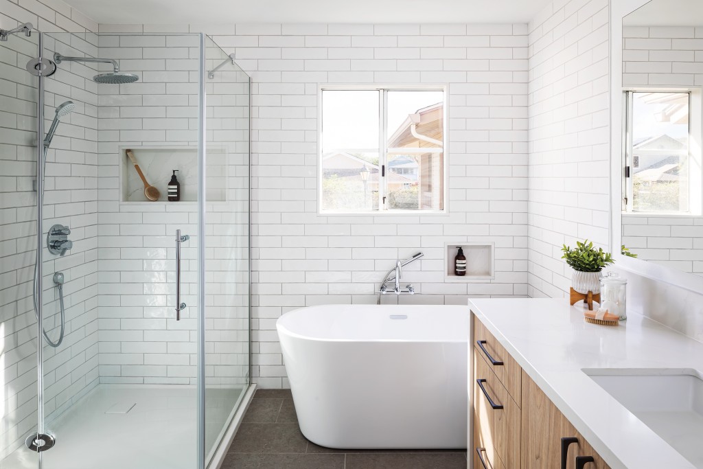 bright updated bathroom