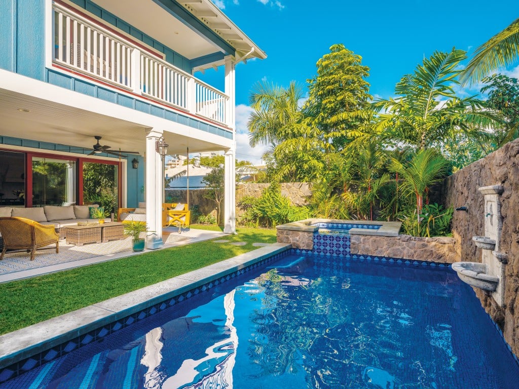 home's outdoor space and pool