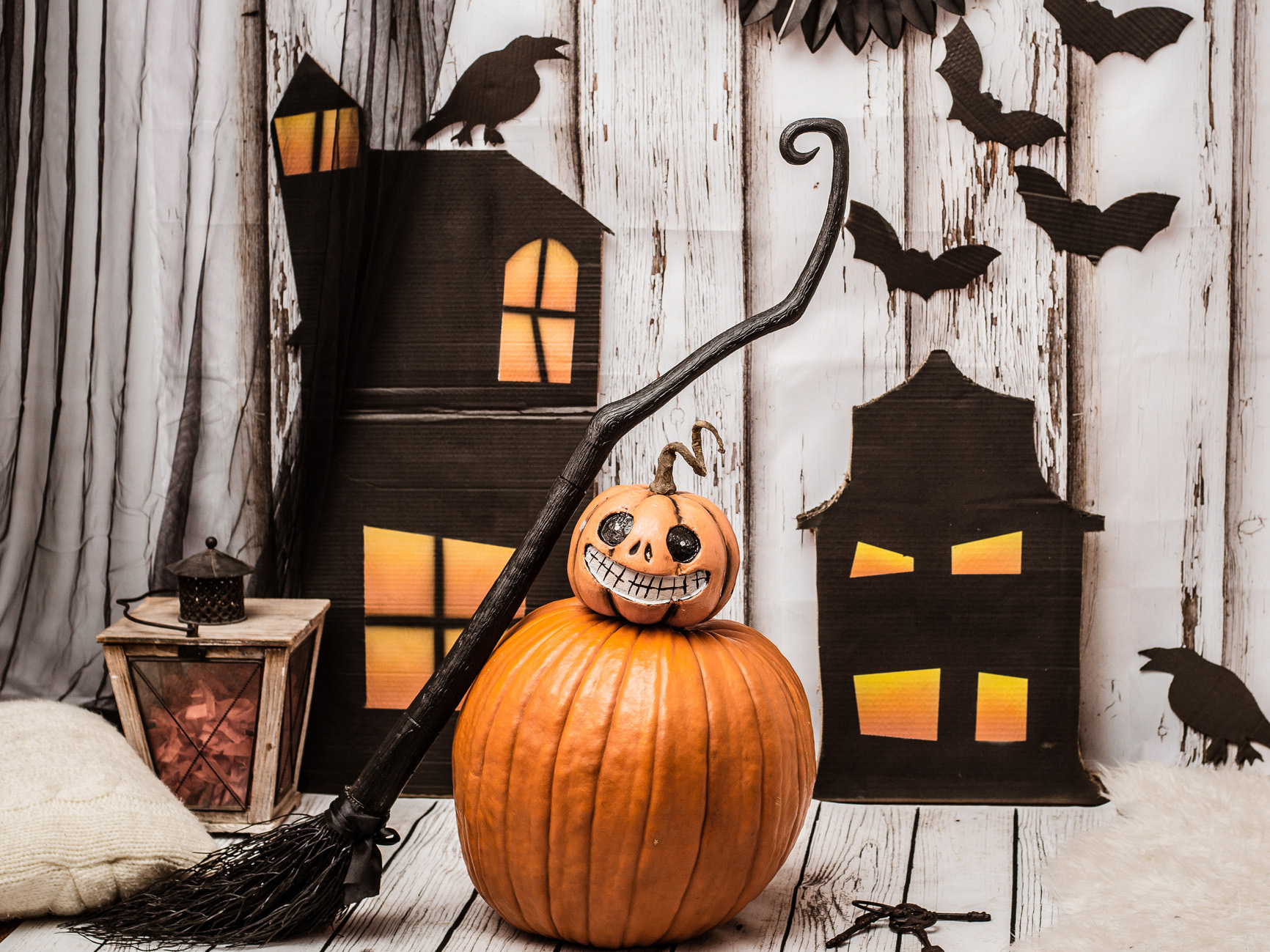 Pumpkin Cookie Jar Candy Clear Glass Halloween Harvest Decor