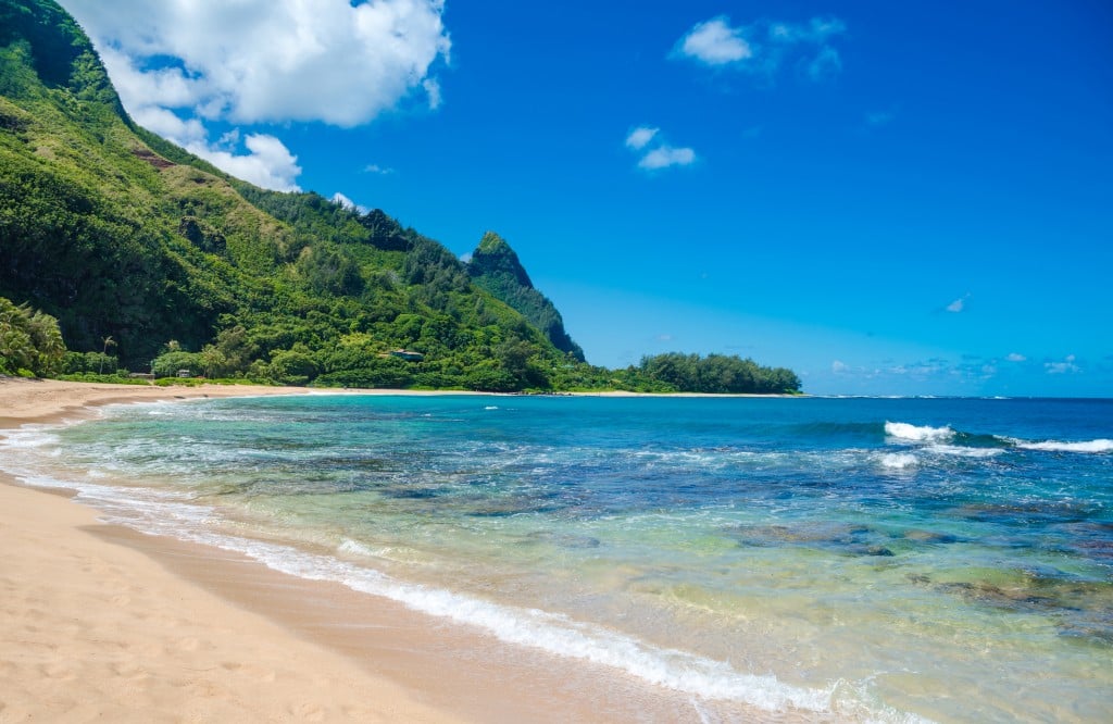 Exotic Beach In Haena, Kauai Island, Hawaii