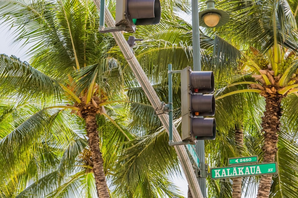 Kalakaua Avenue In Waikiki, Hawaii