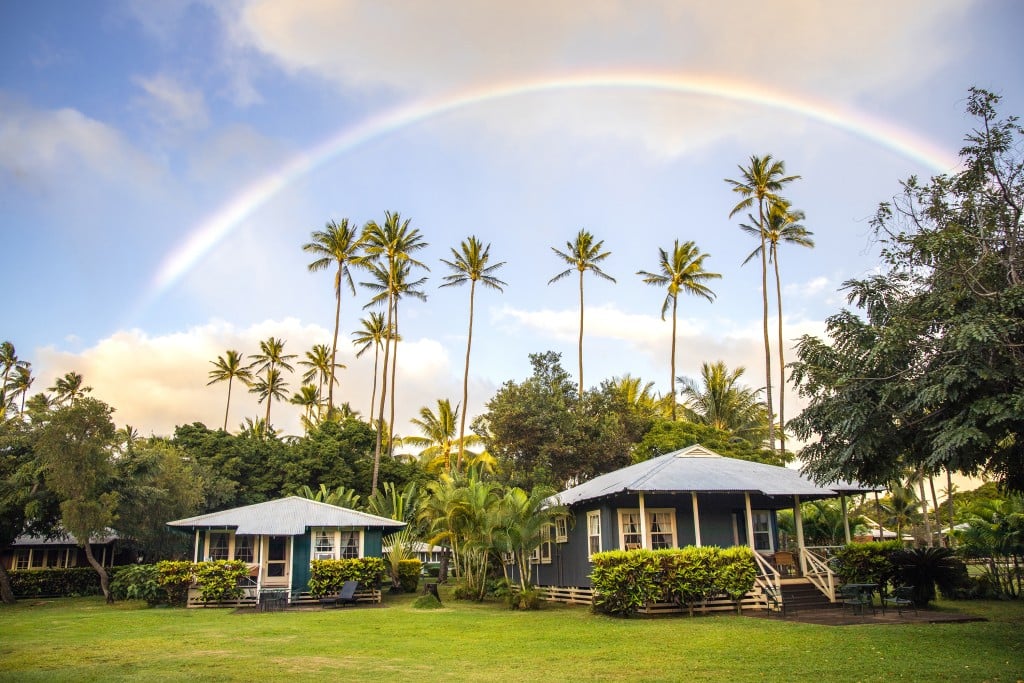 rainbow over waimea plantation cottages