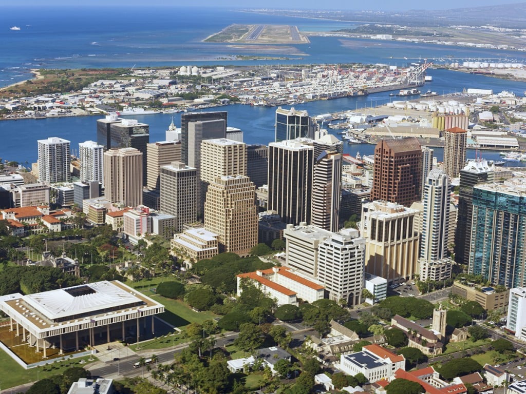 View Of Cityscape With Sea