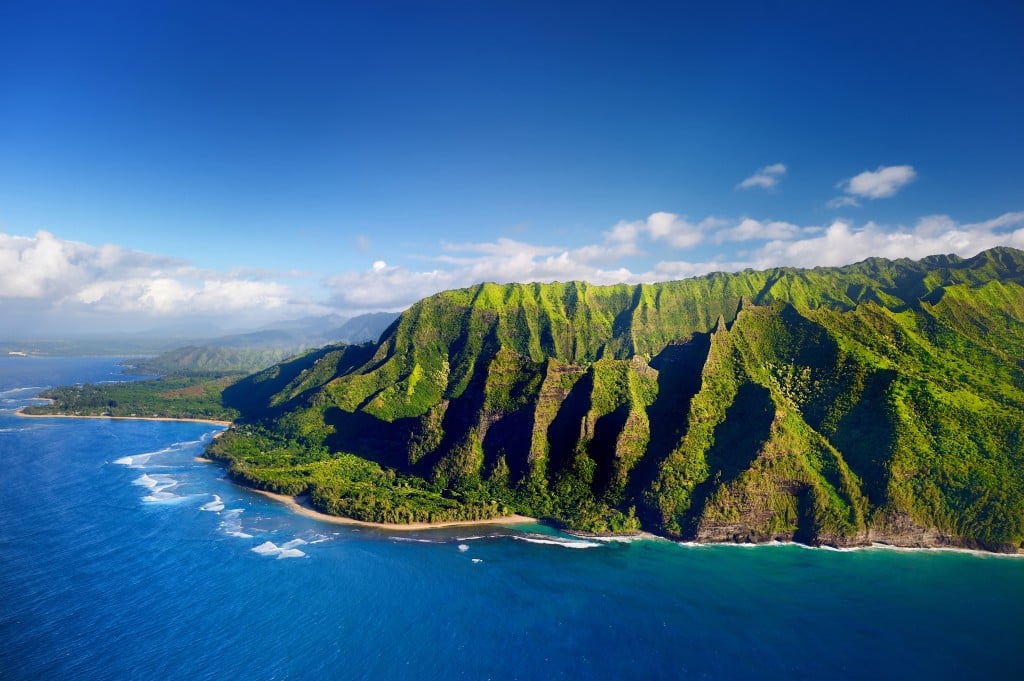 Aerial View Of Spectacular Na Pali Coast, Kauai