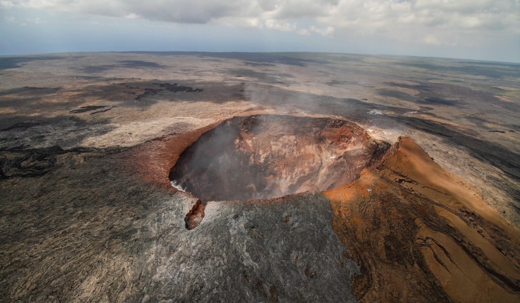 Aerial View Of The Crater Of The Mauna Loa Volcano On Big Island, Hawaii