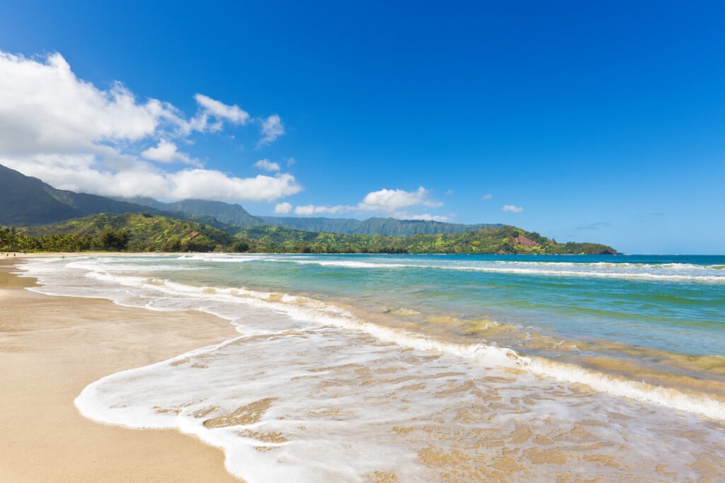 Hanalei Beach At Hanalei Bay. Kauai, Hawaii