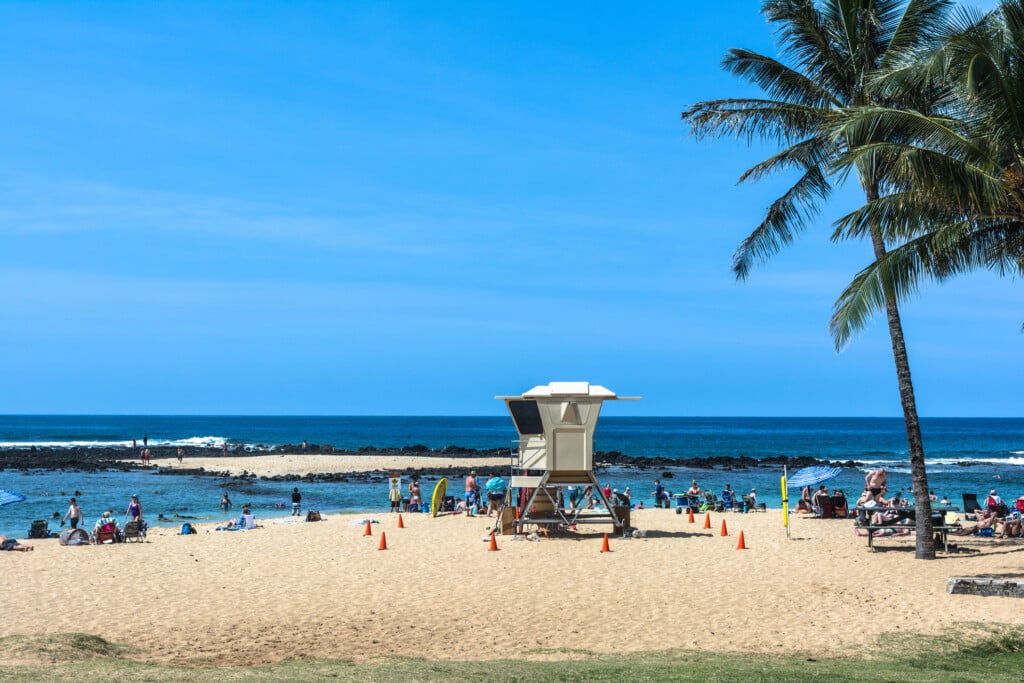 Sand Beach At Poipu, Kauai, Hawaii