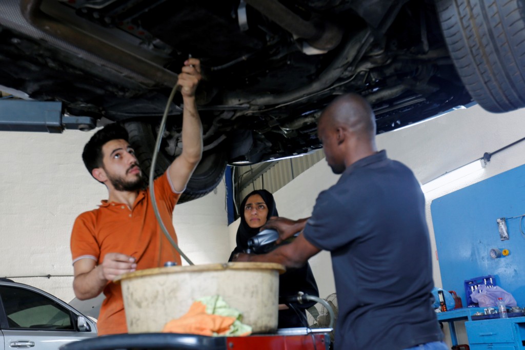 Huda Al Matrooshi, An Emirati Woman Who Owns And Runs A Car Repair Garage In Sharjah