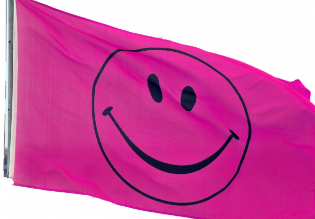 Pink Happy Flag