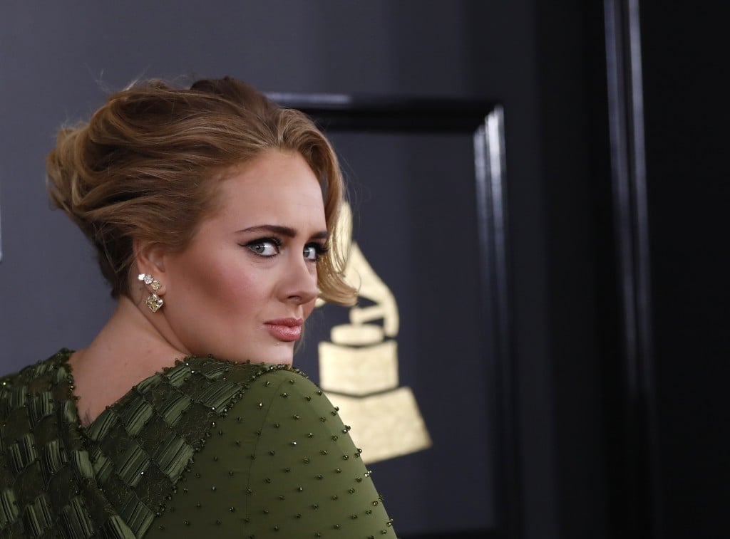 Singer Adele Arrives At The 59th Annual Grammy Awards In Los Angeles