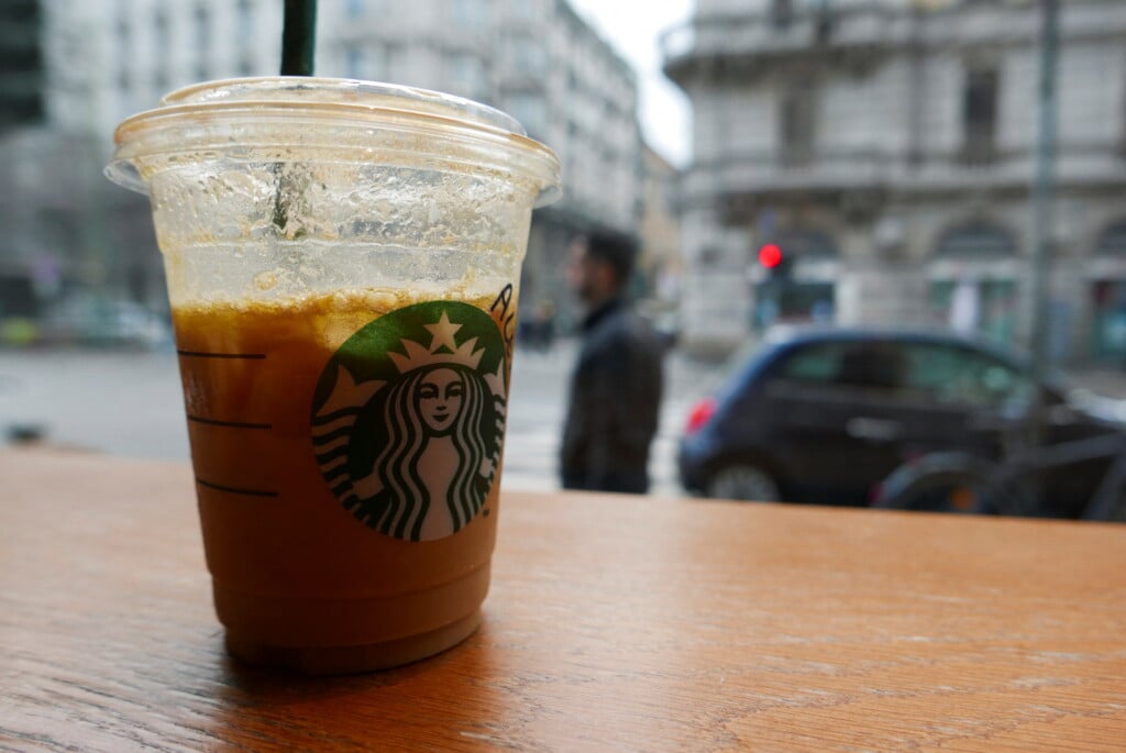 A Drink Infused With Extra Virgin Olive Oil Is Displayed At A Starbucks Cafe In Milan