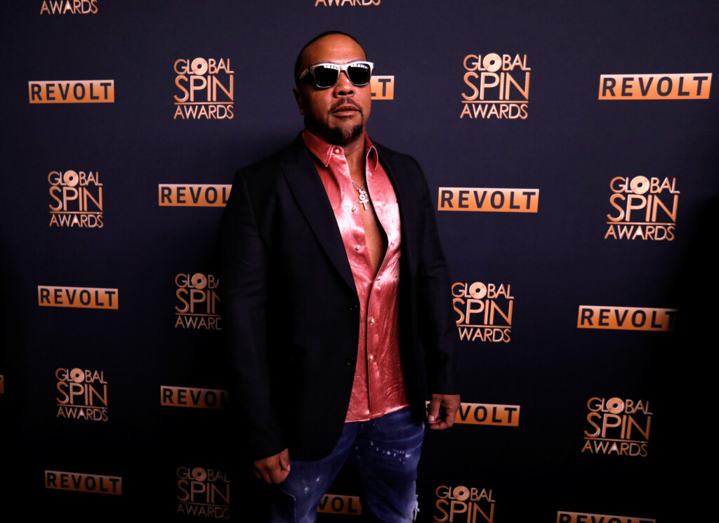 Honoree Timbaland Poses At The 6th Annual Revolt Global Spin Awards In Los Angeles