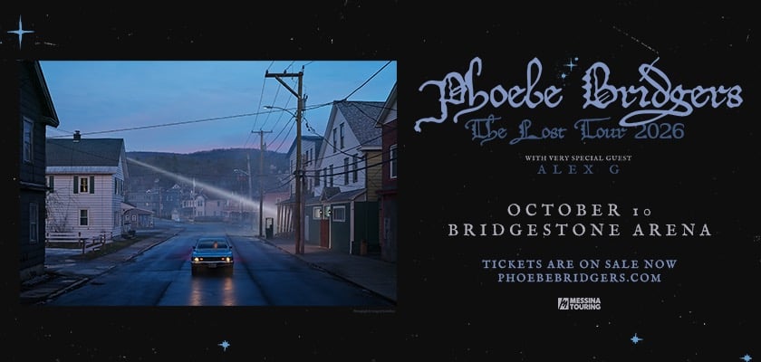 Static Outdoor Billboard 840x400 Phoebebridgers 2026 Regional Bridgestonearena 0522 Onsale