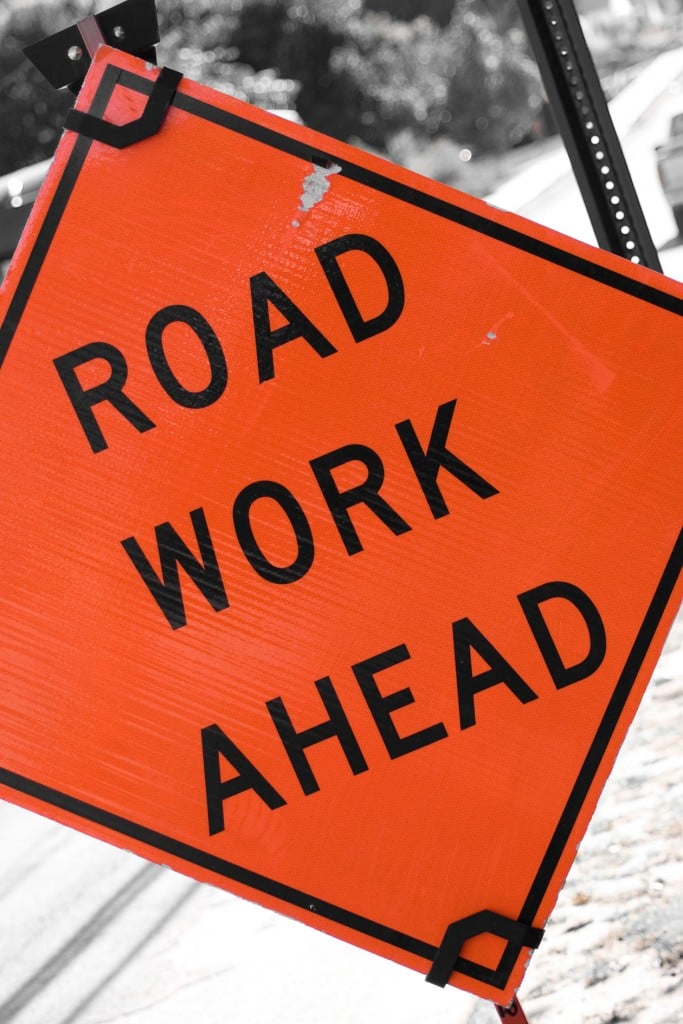 Road Work Ahead Sign