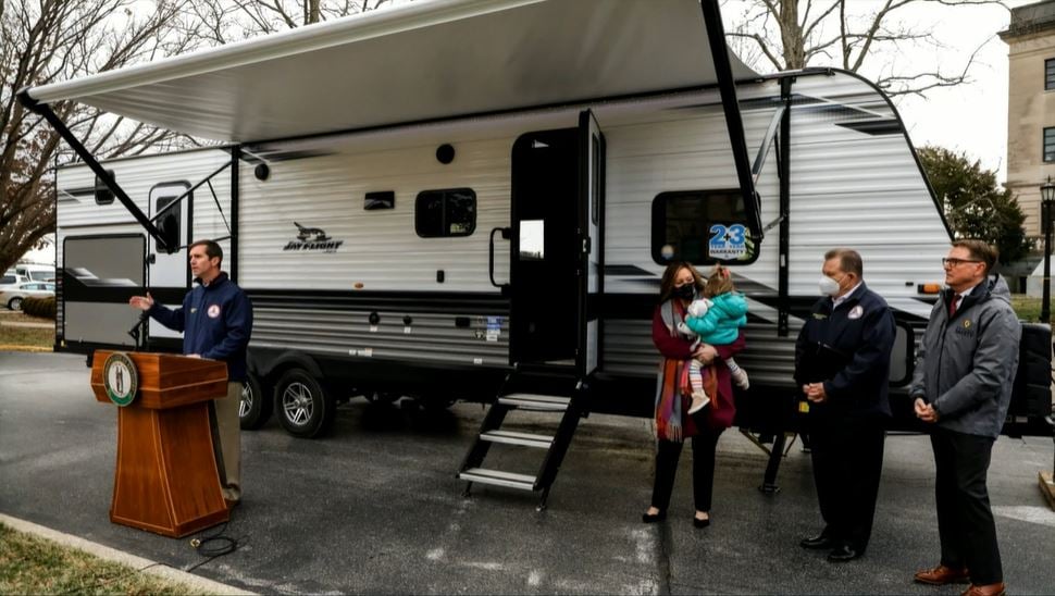 The state of Kentucky purchased 200 travel trailers to help survivors from the 16 counties impacted by the Dec. 10-11 tornadoes. (Source: Gov. Andy Beshear/Facebook)