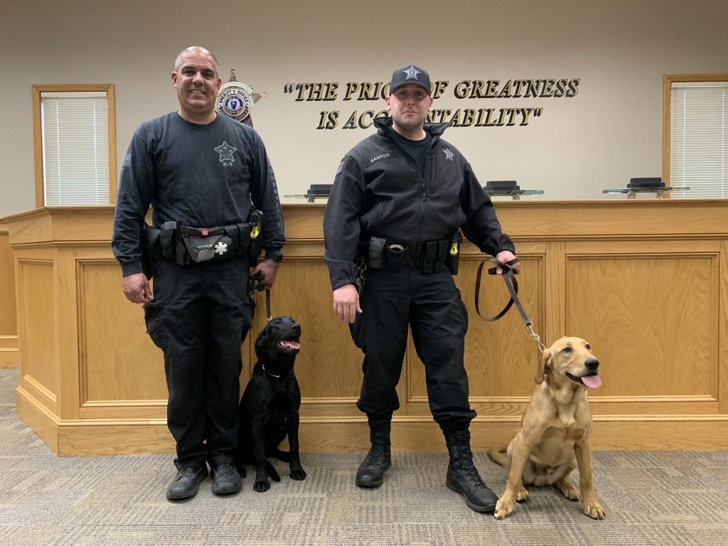 COVID-19 sniffing dogs (Courtesy: Bristol County Sheriffs Office)