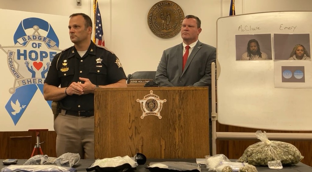 McCracken County Chief Matt Hilbrecht explain recent drug busts.