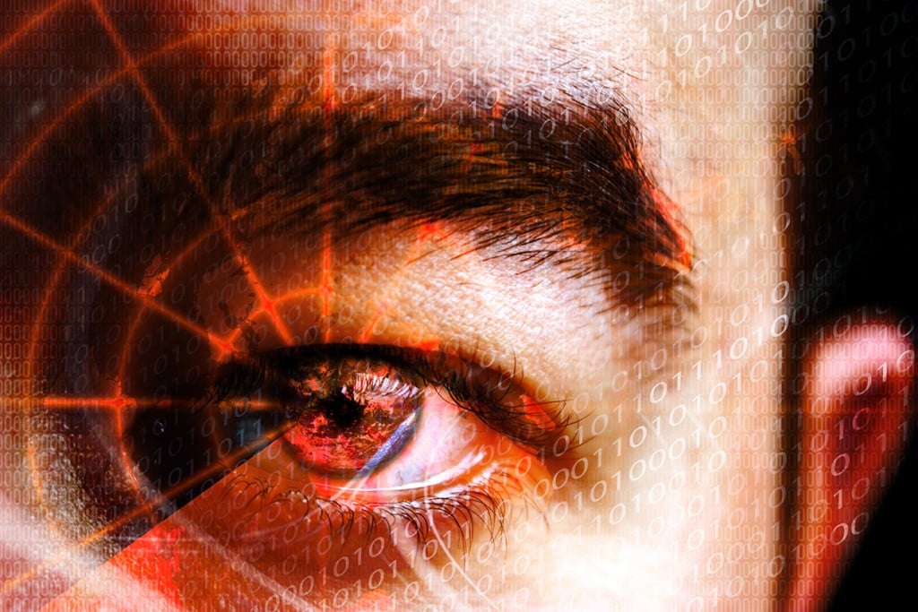 Abstract Montage Of A Mans Eye With A Radar Grid Overlaying The Pupil Shallow Depth Of field (Source: Storyblocks)