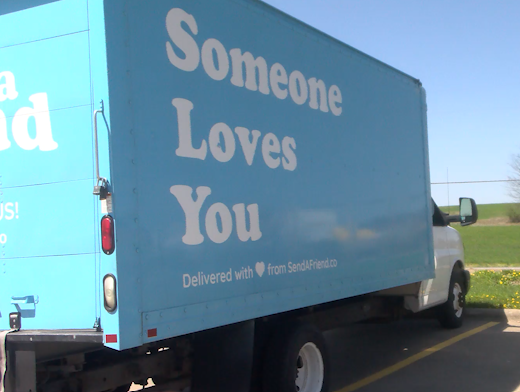 Send A Friend delivery truck