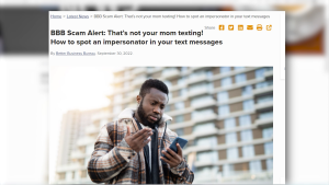 Better Business Bureau Warns Of Text Scams