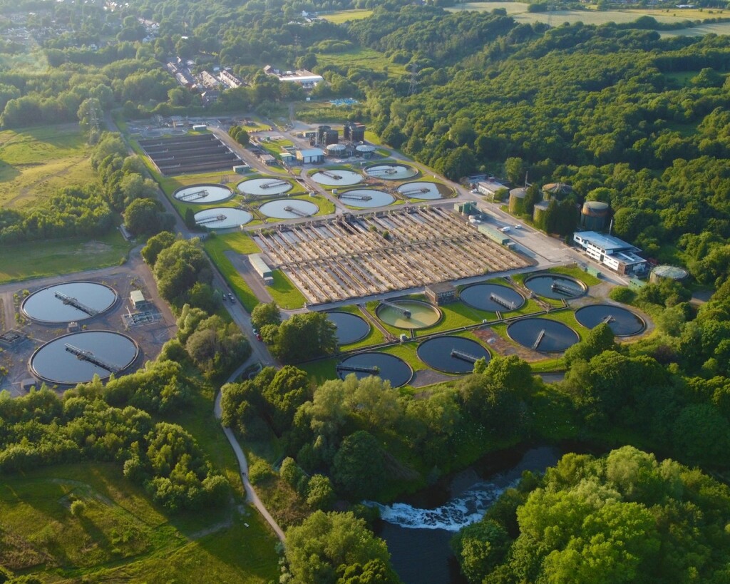 aerial view of wastewater plant (Source: Pexels/Izzet Cakalli)