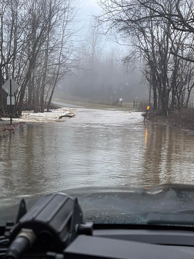 flooded road in Crittenden County, KY (Source: Crittenden County Sheriff's Department/Facebook)