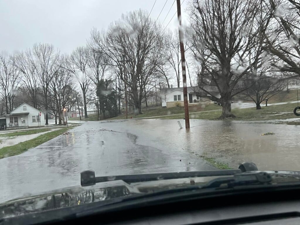 flooded road in Benton, KY (Source: Benton KY Police Department/Facebook)