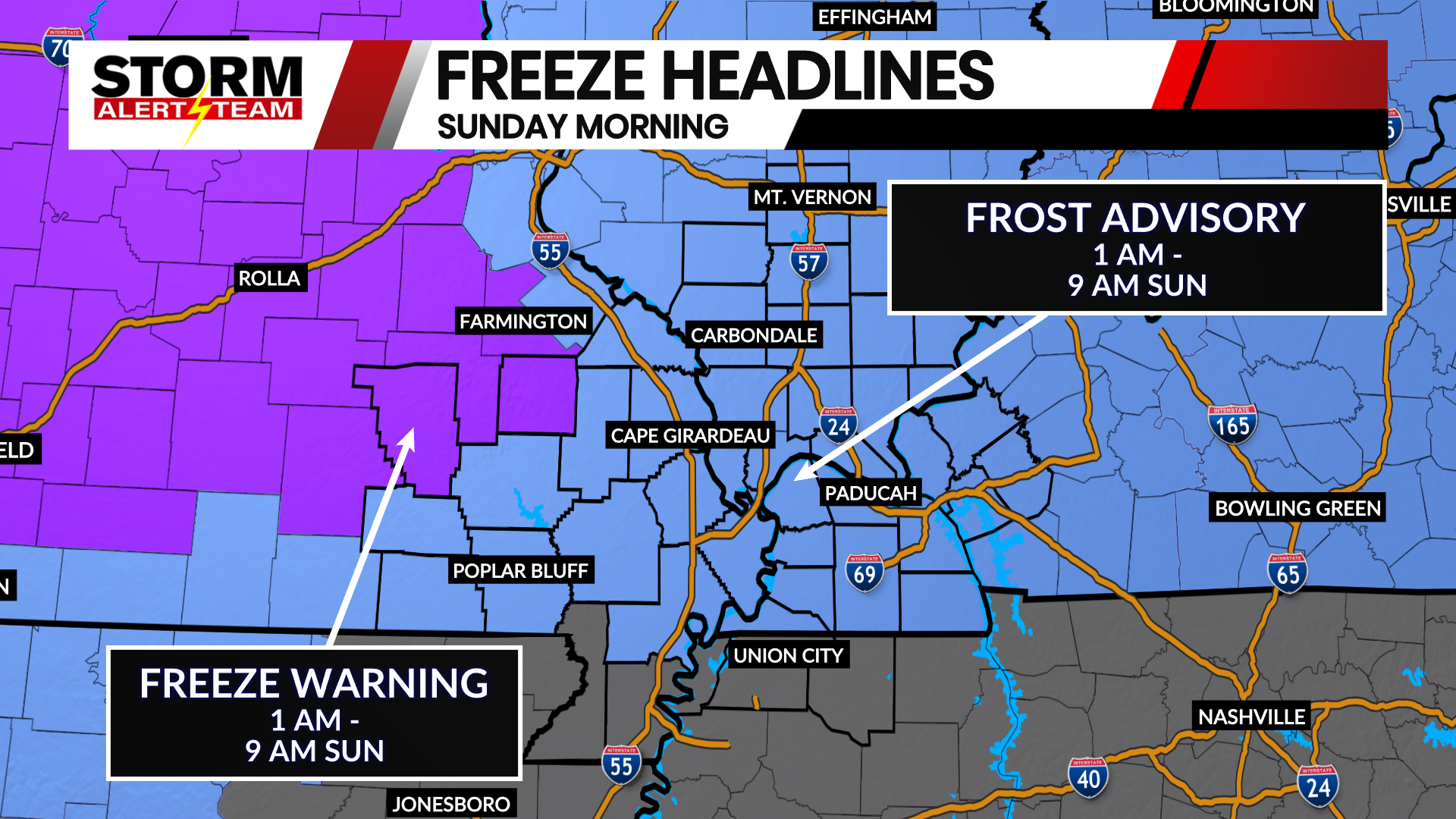 Frost Advisory overnight into Sunday - KBSI Fox 23 Cape Girardeau News