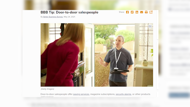 Bbb Tip Door To Door Salespeople