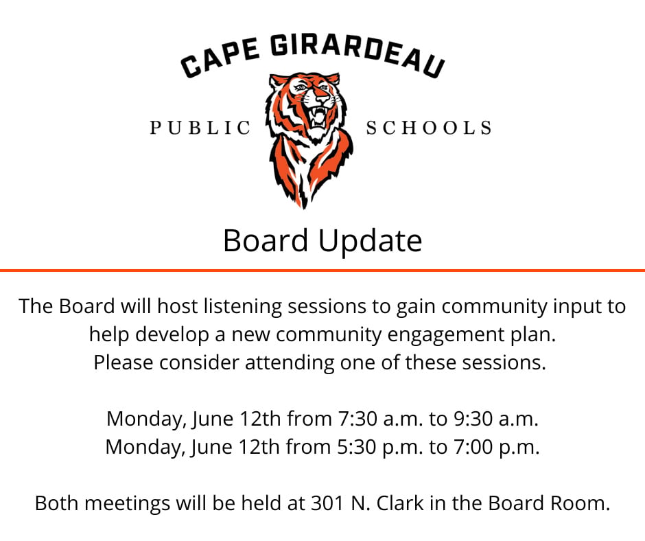 information about listening sessions (Source: Cape Girardeau Public Schools)