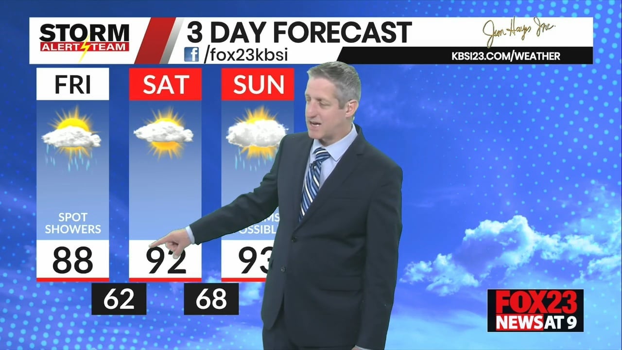 Warming up with a few storm chances - KBSI FOX23 News Cape Girardeau ...