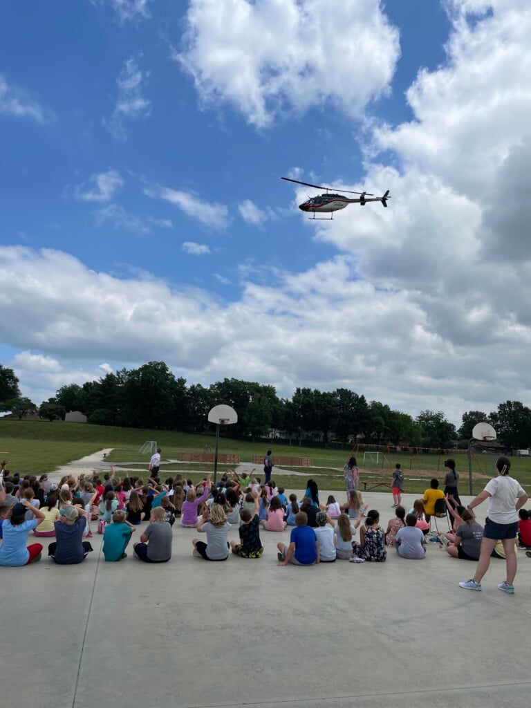 AirEvac Helicopter at Jackson Middle School (Source: Jackson R-2 School District/Facebook)
