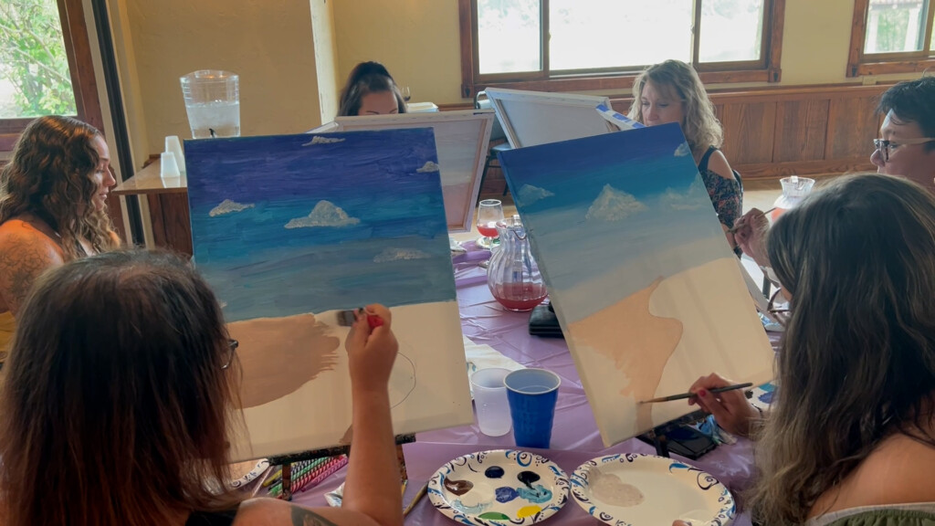 Paint And Sip Blue Sky Vineyard