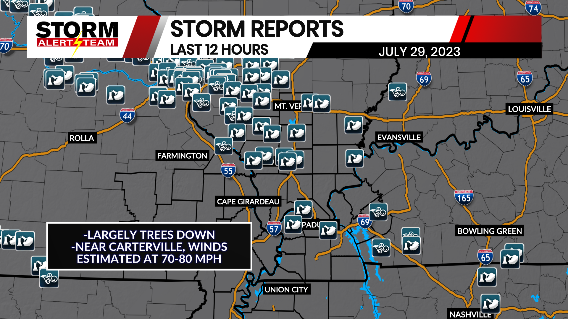 Strong storms bring down both trees and powerlines; more possible soon ...