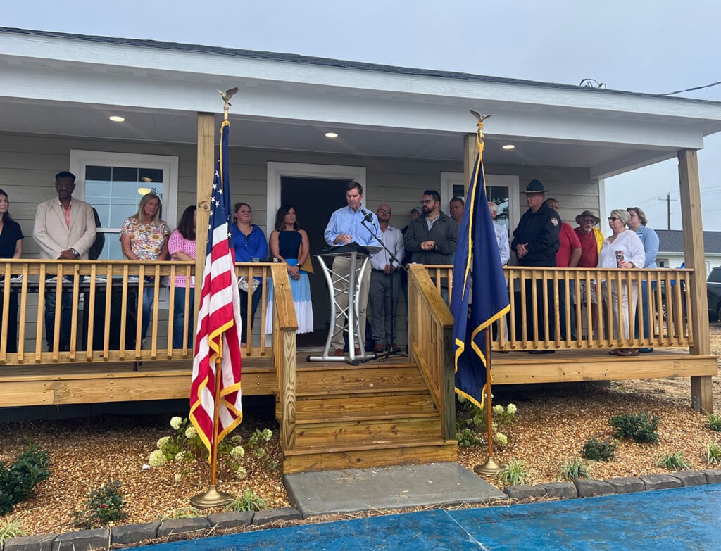 KY Gov. Andy Beshear speaks at new home dedication in Mayfield, KY (Source: Sasha Moore/FOX23 News)