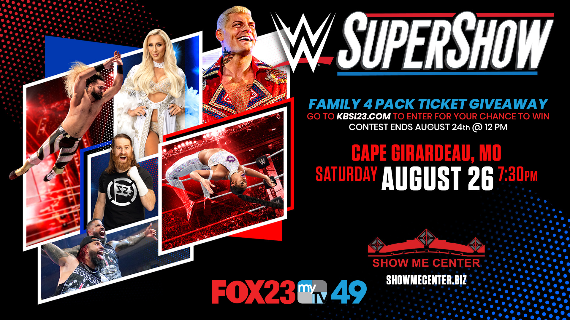 WWE Ticket Giveaway 2023 Official Rules KBSI Fox 23 Cape Girardeau