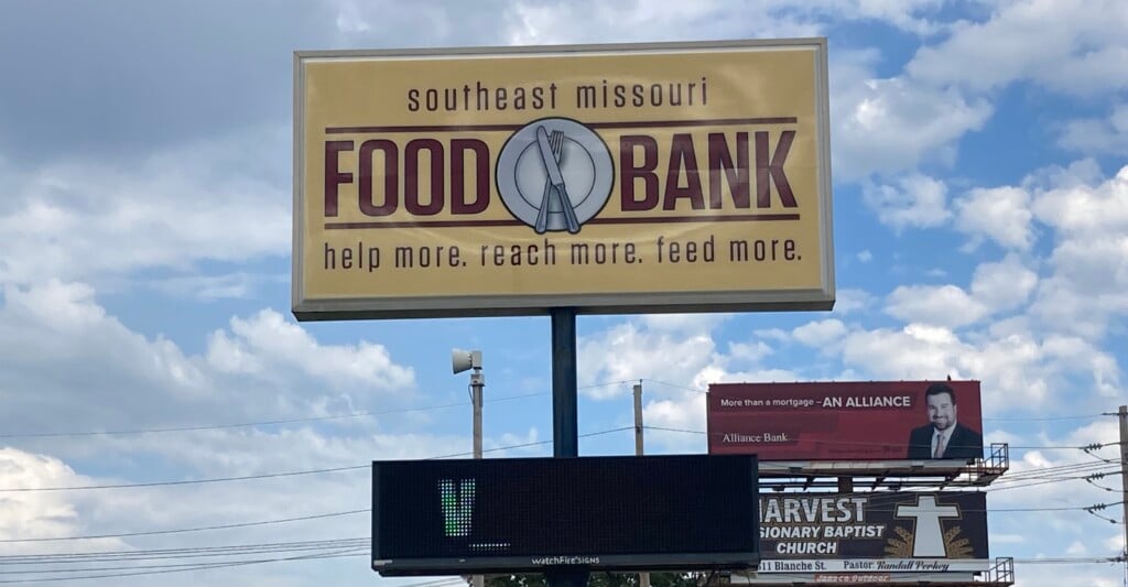 SEMO Food Bank sign (Source: FOX23 MMJ Shelby Brown)