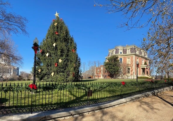 Christmas tree at Missouri governor's mansion (Source: MDC)