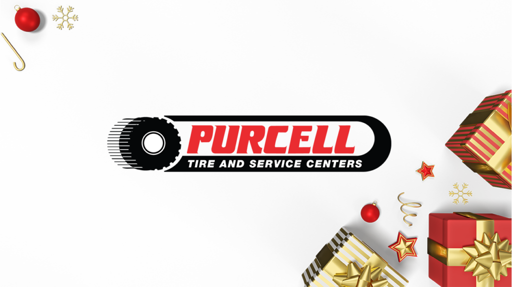 Purcell Tire logo on Christmas background