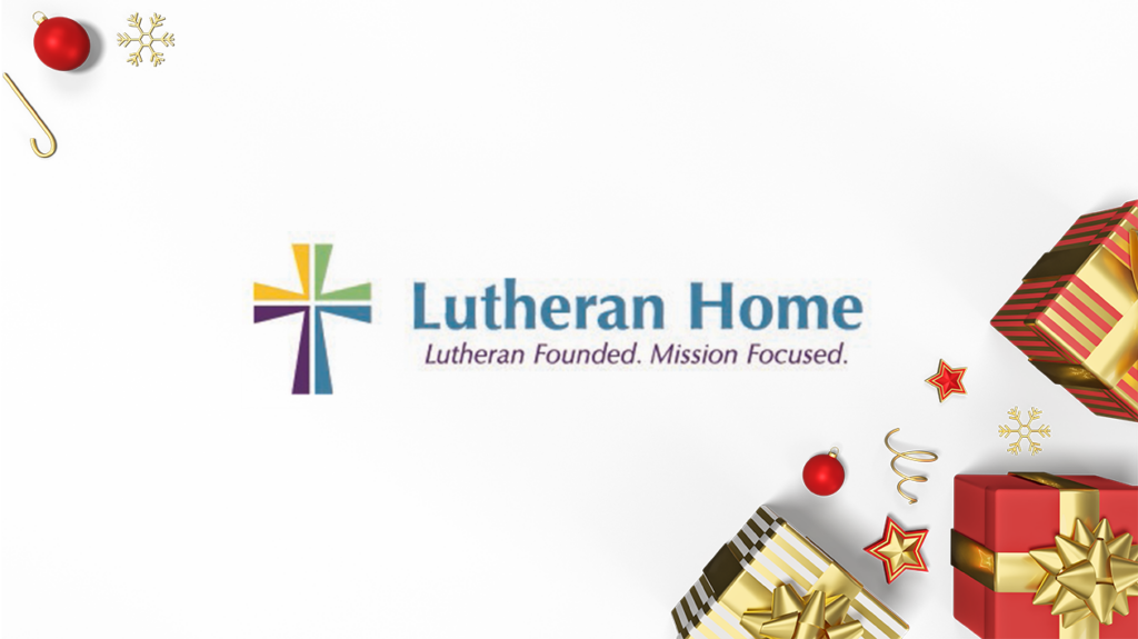 Lutheran home logo on Christmas background