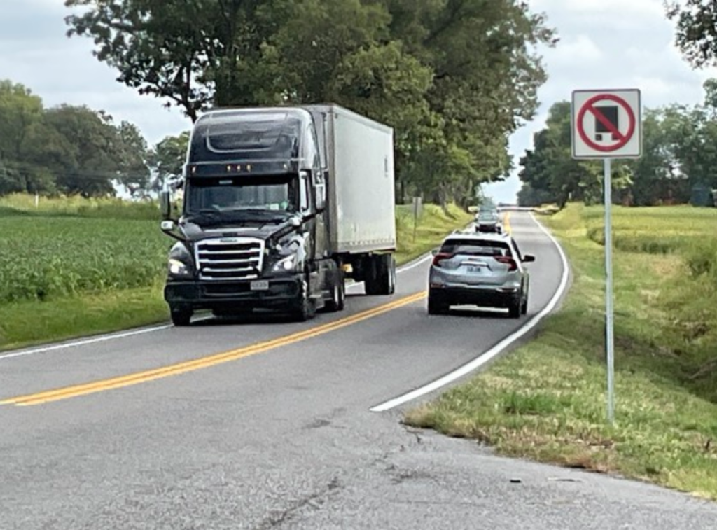 SEMI truck in restricted area (Source: KYTC)