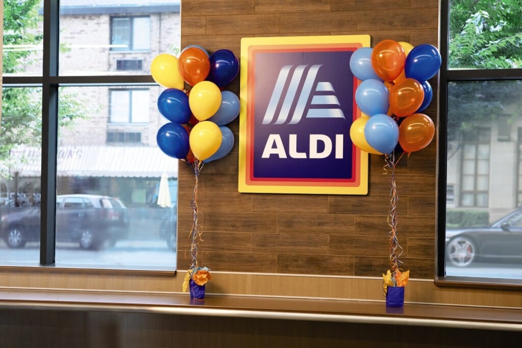 ALDI in store sign and balloons (Source: ALDI)