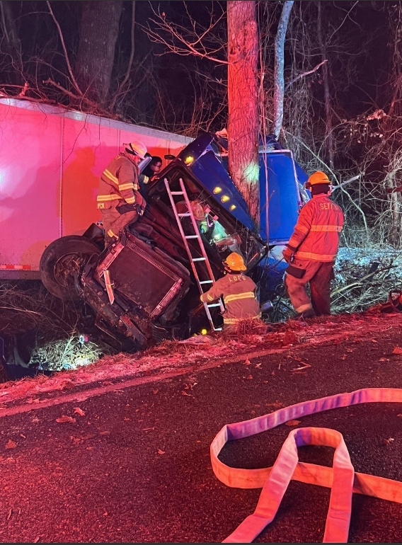 A semi crashed on Blandville Road on January 18. (Source: McCracken County Sheriff's Office)