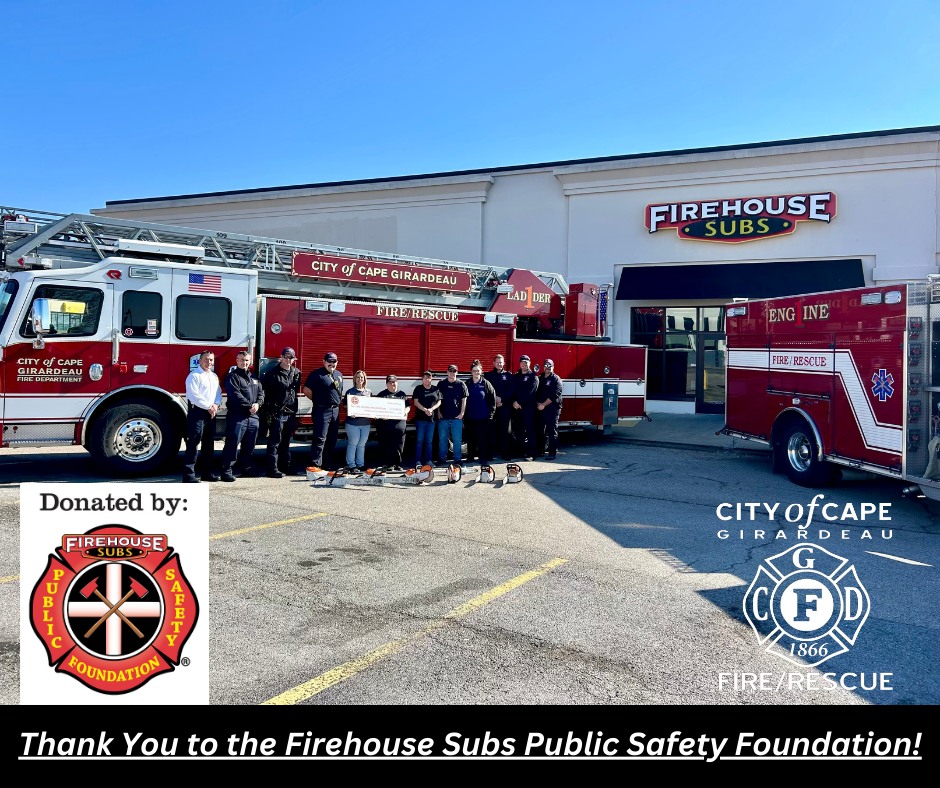 Firehouse Subs Public Safety Foundation donated $10,198 to the Cape Girardeau Fire Department. (Source: Cape Girardeau Fire Department/Facebook)