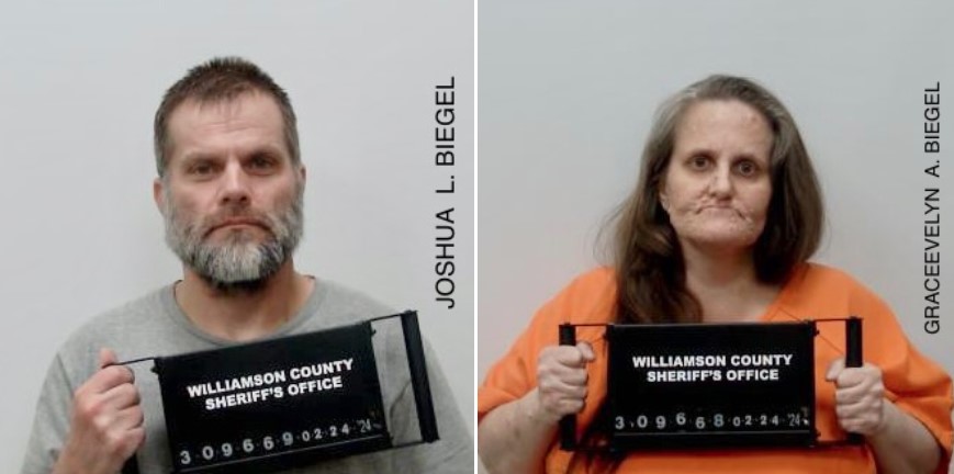 Joshua L. Biegel and Graceevelyn A. Biegel (Source: Williamson County Sheriffs Office/Facebook)