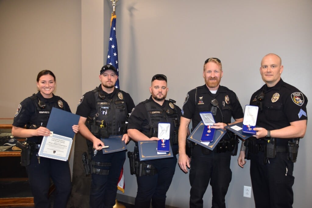 Five officers recently received awards for life saving work in 2023. (Source: Cape Girardeau Police Department/Facebook)