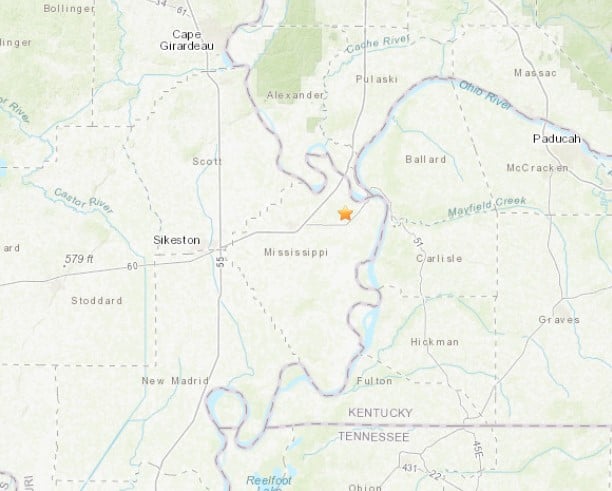 Largest us earthquake missouri